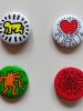 Keith Haring: Set of 4 original Pop Shop Pin back buttons