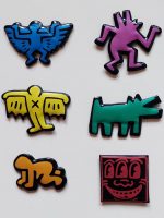Keith Haring: 6 original Pop Shop 1980's puffy magnets