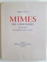Mimes des Courtisanes du Lucien. Illustrations Edgar Degas